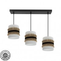 Distribuidor - Lâmpadas Diversas | Lâmpadas Modernas | REGLETA ANGOLA 3XE27 NEGRO/BLANCO-YUTE REGX60X16CM Ref: 227193101